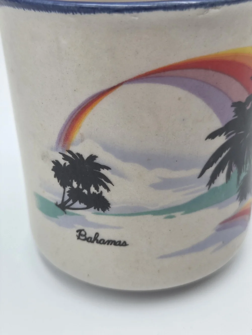 Vintage Bahamas Coffee Mug Souvenir Vacation Vintage Rainbow 80’s/90’s Korea